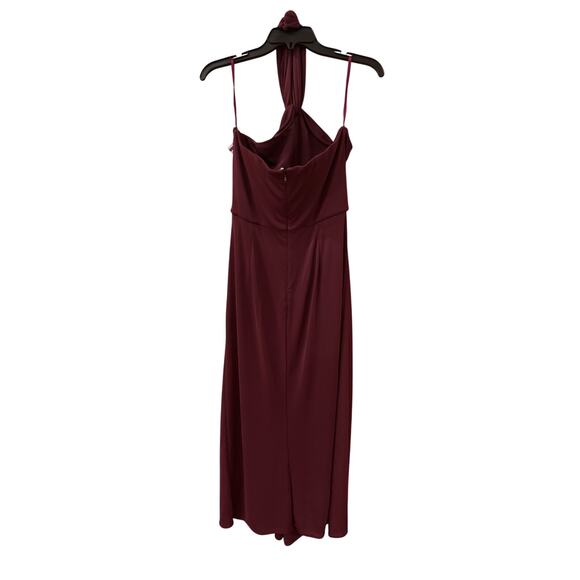 Cinq A Sept Kaily Maroon Backless Halter Gown - Size 10 - Picture 3 of 5